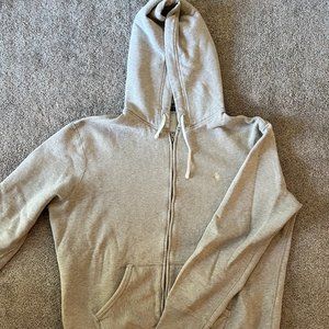 MEN'S RALPH LAUREN XL GREY FLEECE FULL ZIP-UP